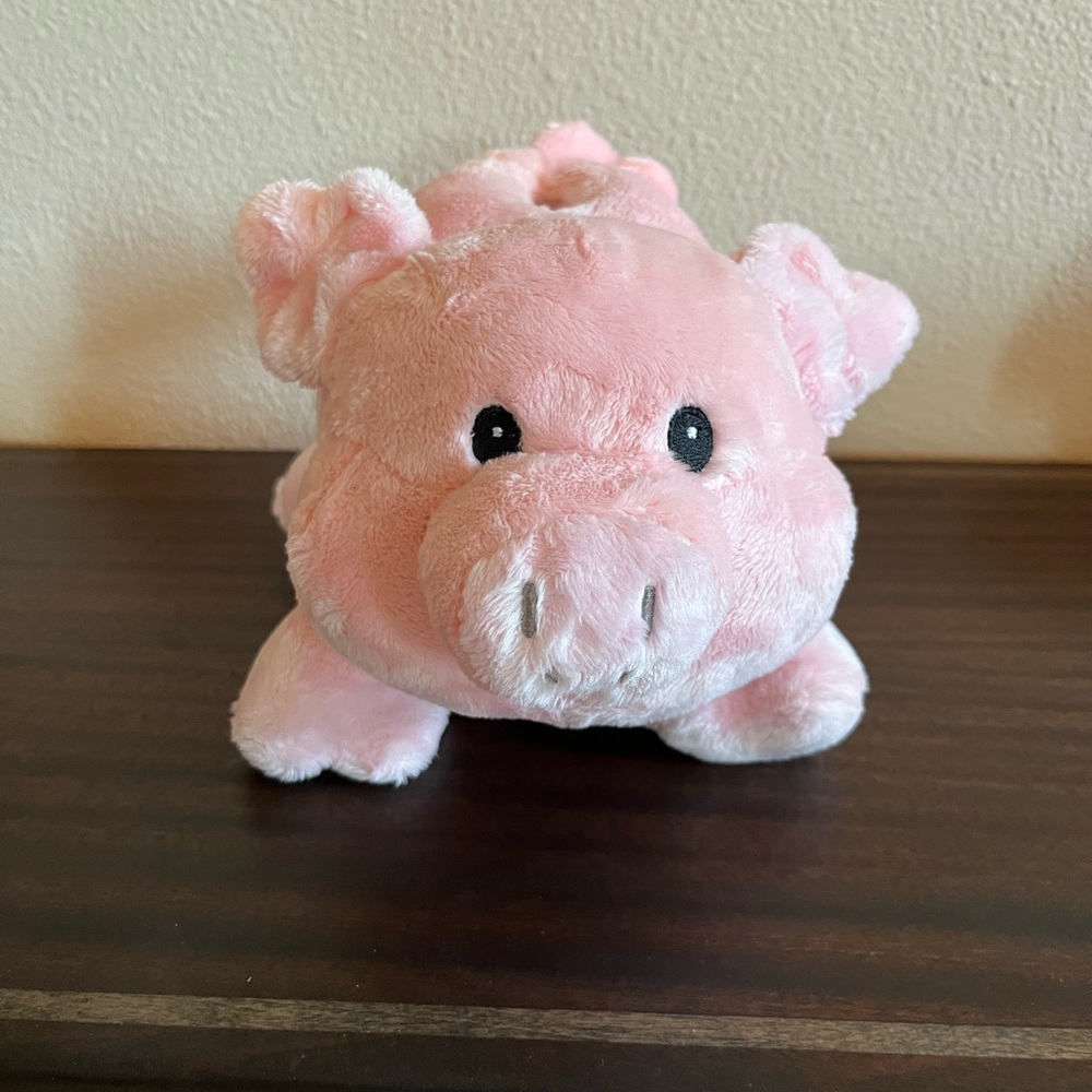 Cute Pink Plush Piggy Bank
